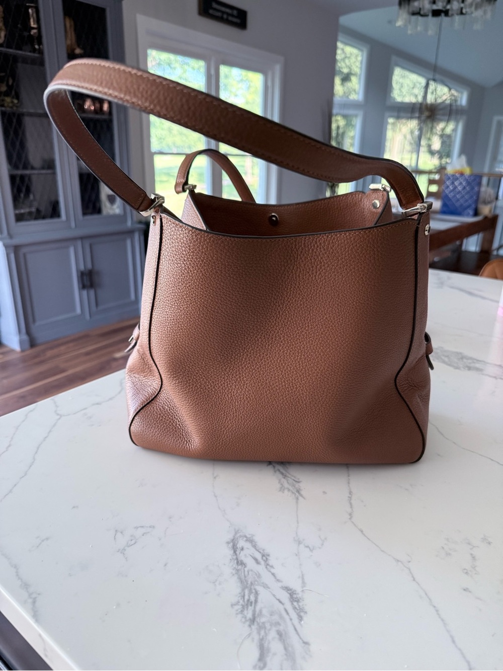 kate spade Brown Pebbled Leather Shoulder Hobo - Picture 3 of 8